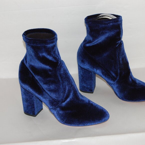 37/US7❤️Aquazzura Stretch Velvet Leather High Heels Ankle Boots Bootie ITALY - Picture 4 of 8